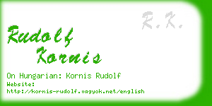 rudolf kornis business card